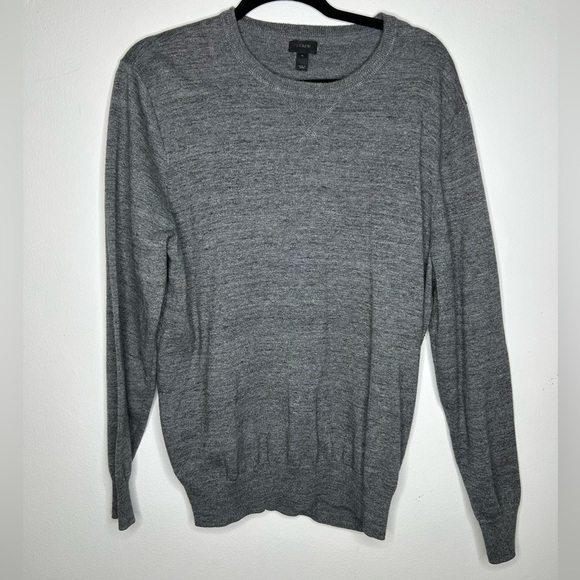 J. Crew Other - J.Crew Men's Cotton Sweater Large Crew Neck Sweater Gray Melange